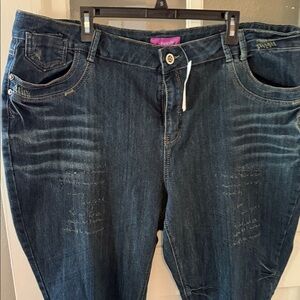 Classic Straight Leg Jeans in Dark Blue